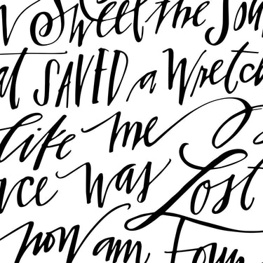 Amazing Grace Download With Black Lettering On White Design Details