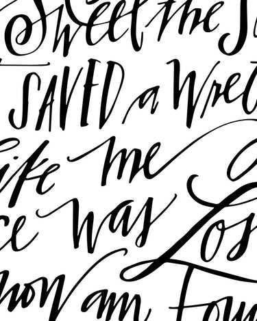 Amazing Grace Download With Black Lettering On White Design Details