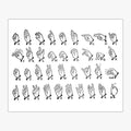 American Sign Language Alphabet Design in Black