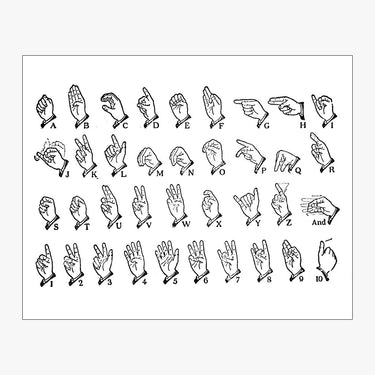 American Sign Language Alphabet Design in Black