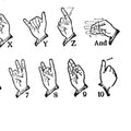 American Sign Language Alphabet Design Details in Black