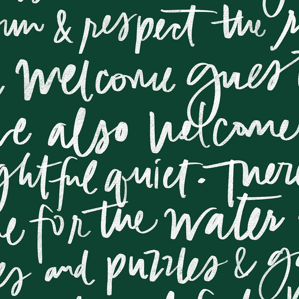 at the lake lettering design details in evergreen