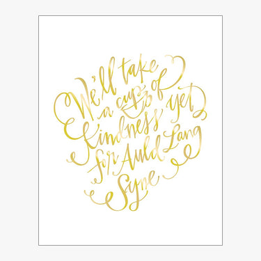 Auld Lang Syne Design in Faux Gold