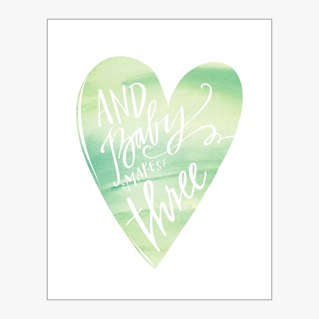 baby makes... design with cool tones in lime/mint 