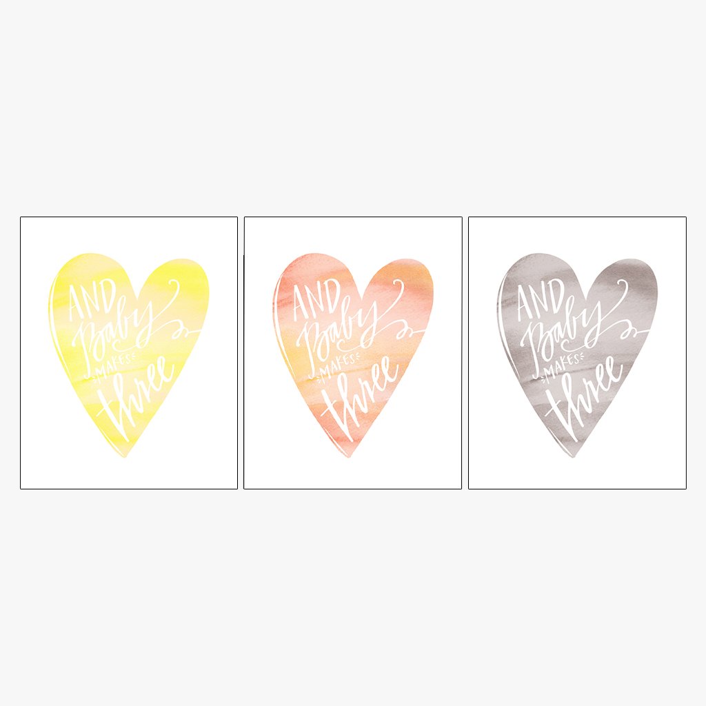 baby makes... warm tones bundle colors: yellow, peach/coral, and grey