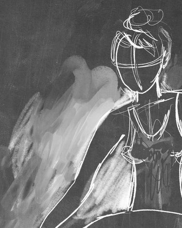 Ballerina Sketch in Blackboard | Frame TV Art Design Details