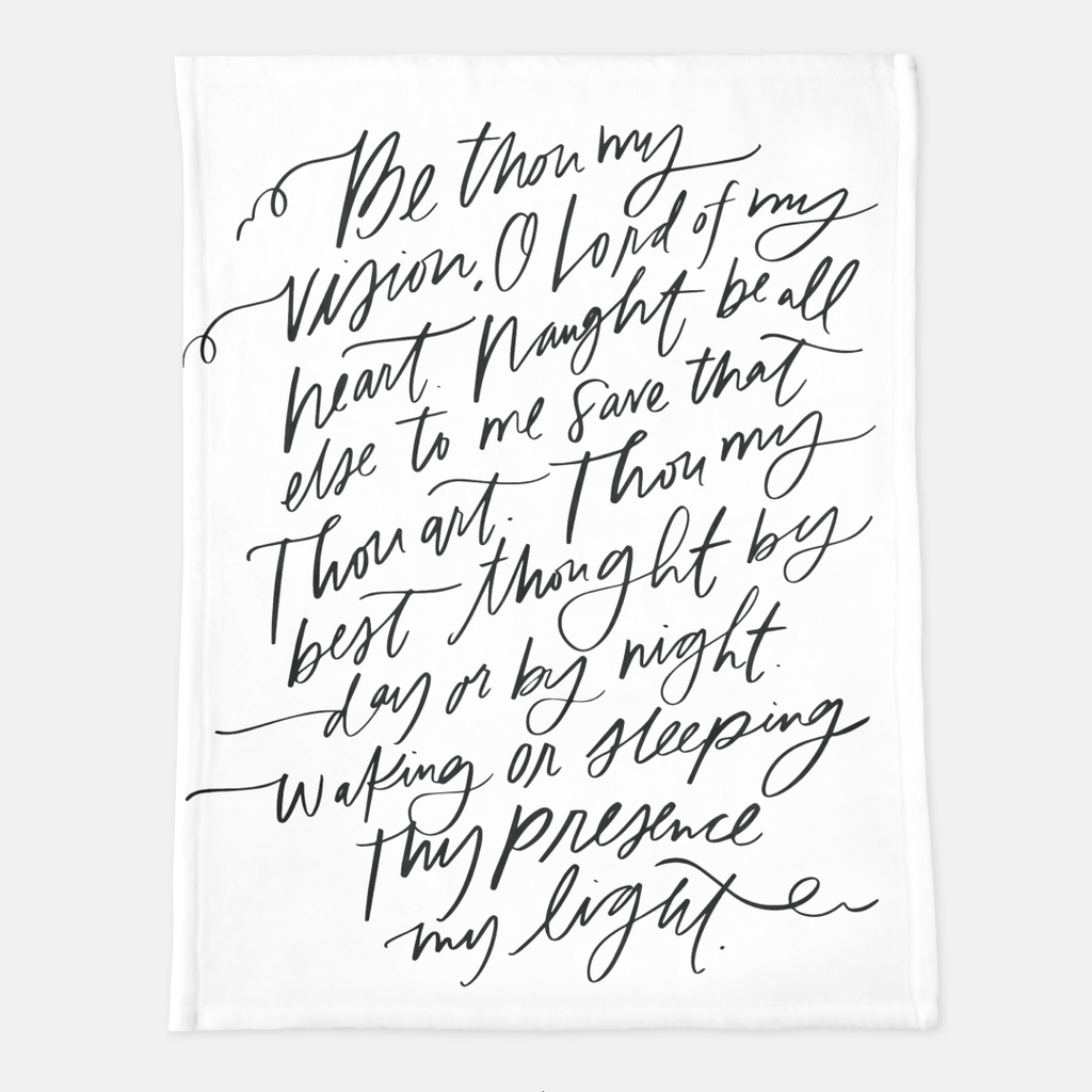 be thou my vision blanket in white, size 60 x 80