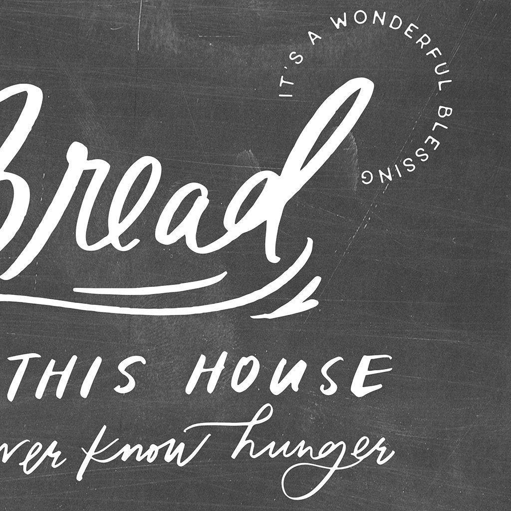 bread, salt, wine blessing design details in blackboard