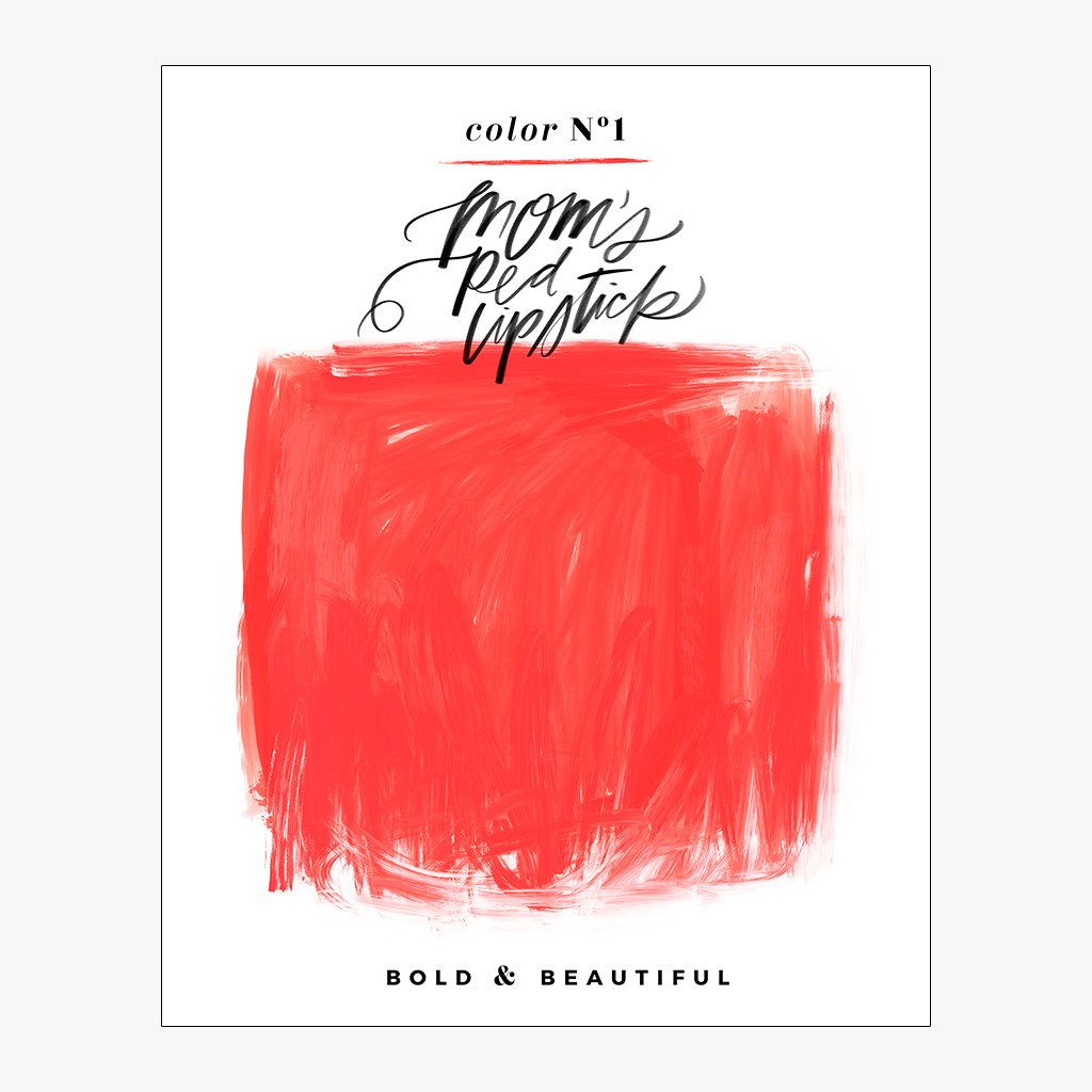 Mom's Red Lipstick Design