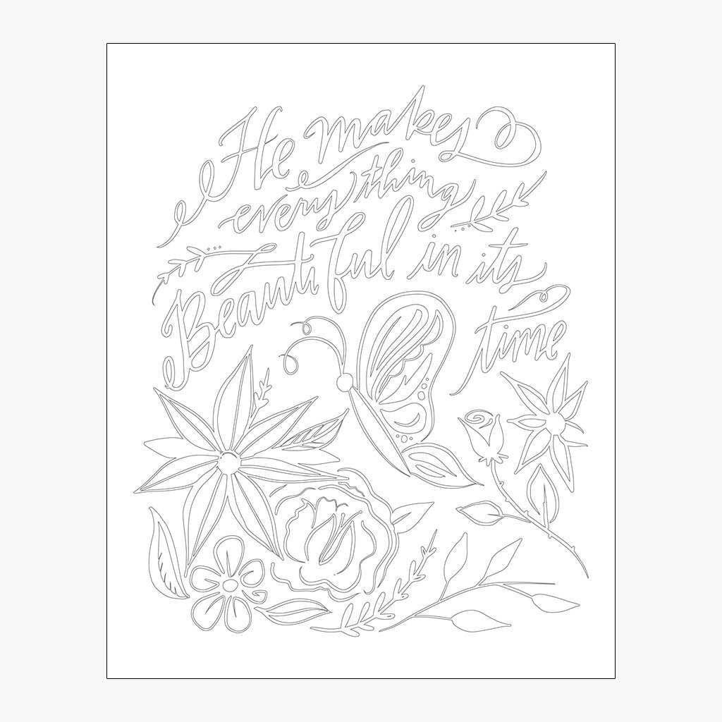 He Makes Everything Beautiful, Coloring Page Download Design