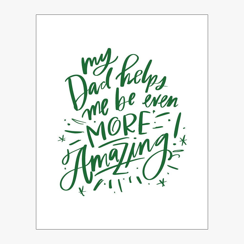dad helps me be amazing download design in green