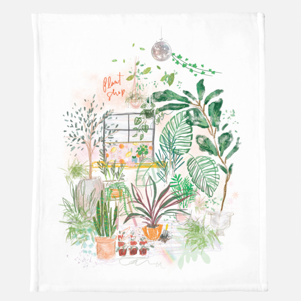 plant shop daydream blanket design, 50 x 60