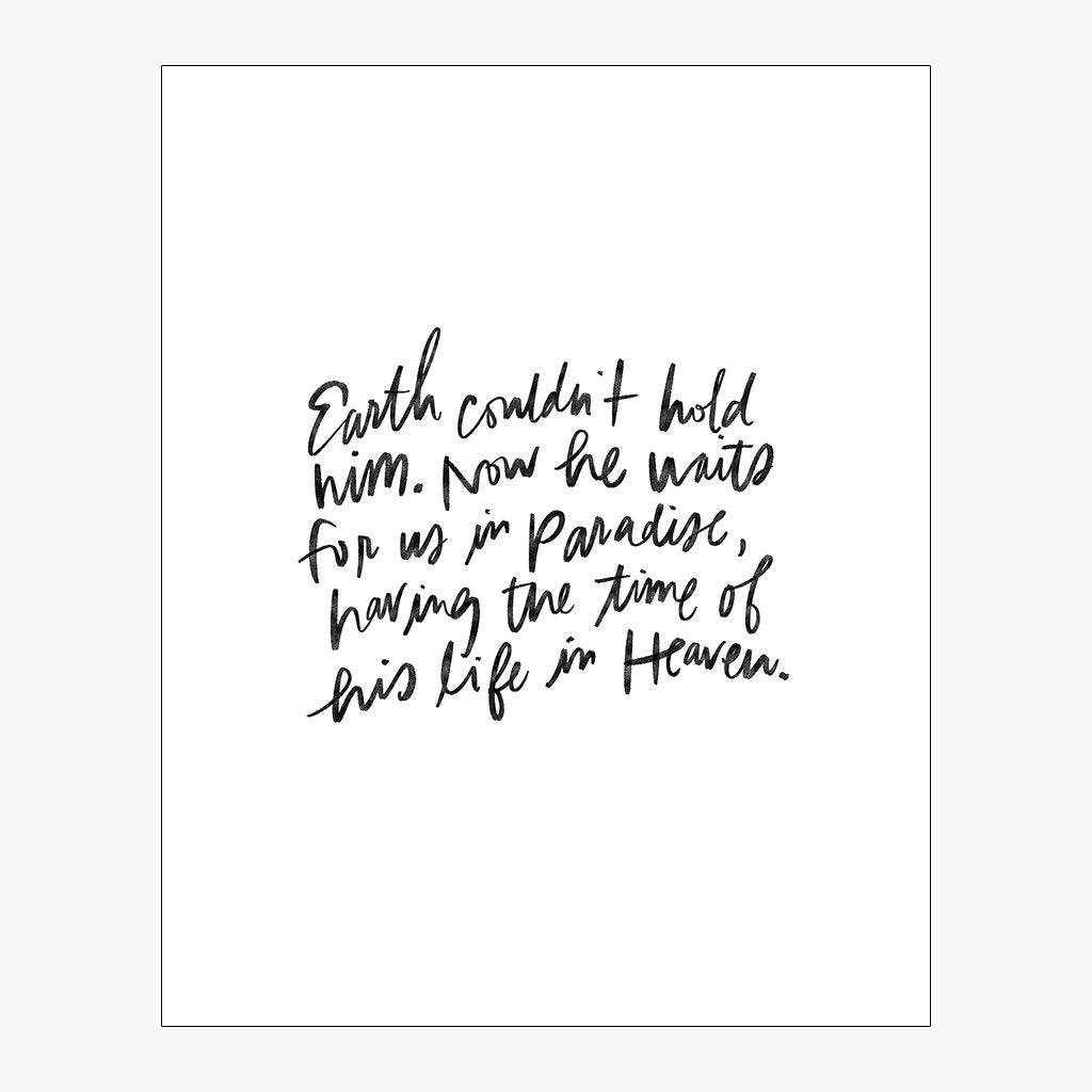 Earth Couldn't Hold Him Download Design