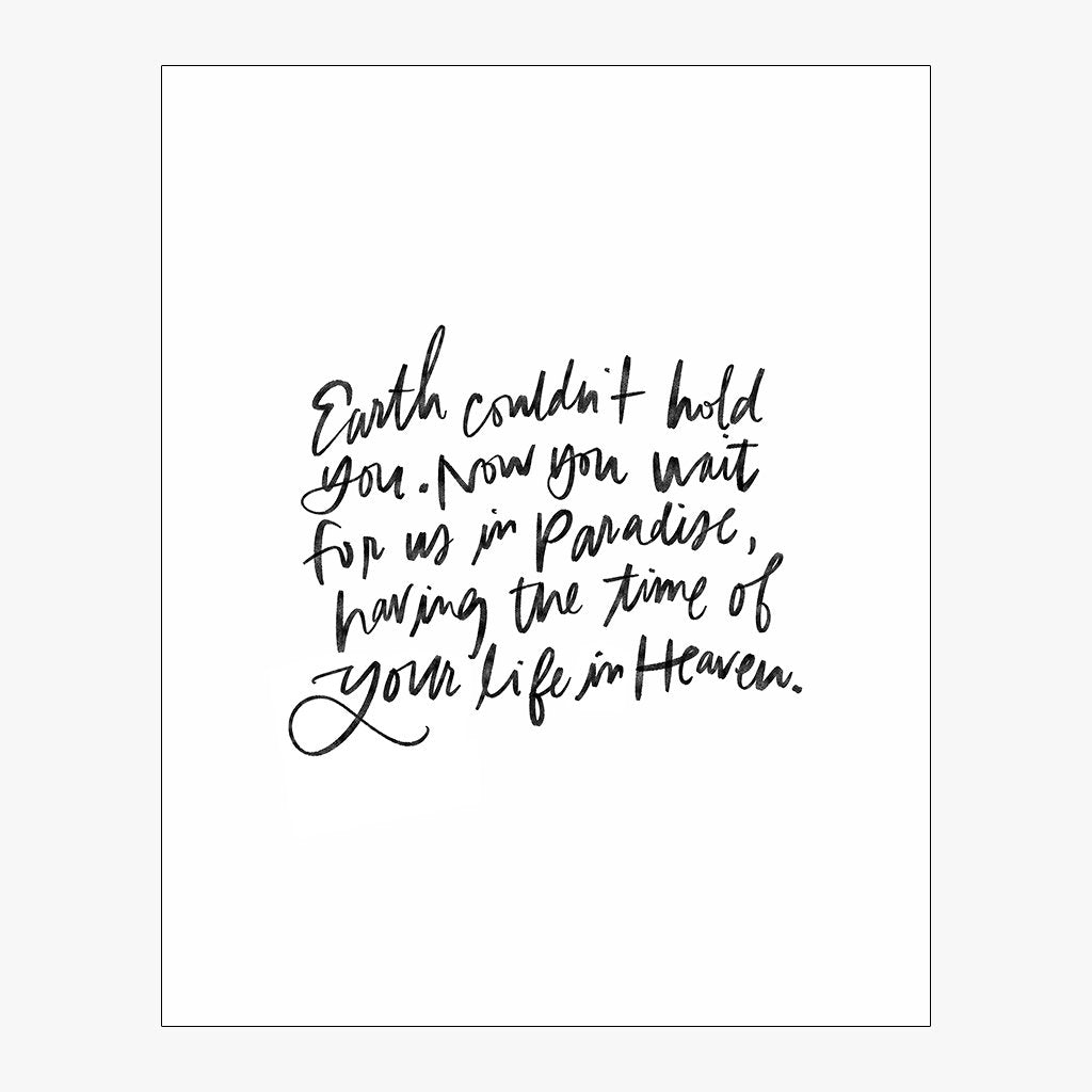 Earth Couldn't Hold You Download Design