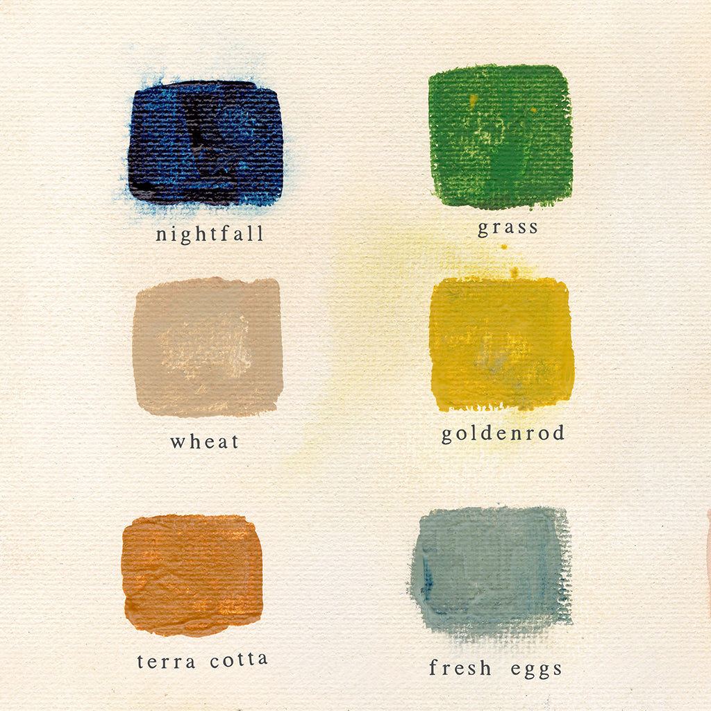 earthy palette design details with color titles