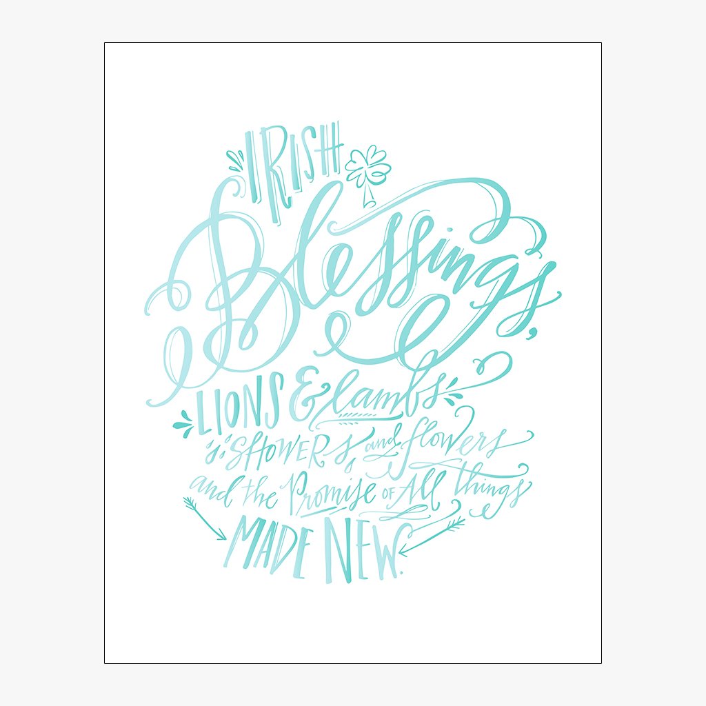 Irish Blessing Download Design in Mint