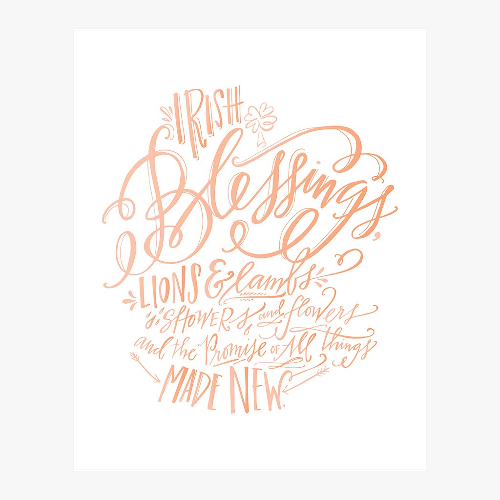Irish Blessing Download Design in Peach