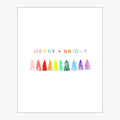 Merry & Bright Rainbow Trees Download Design in Vertical