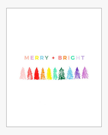 Merry & Bright Rainbow Trees Download Design in Vertical