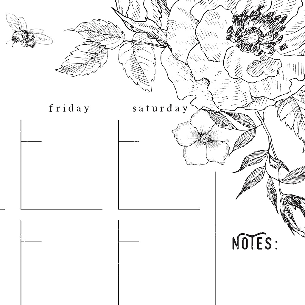 monthly botanical calendar download design details