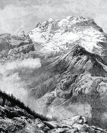 Mountain View Engraving, Vintage | Frame TV Art Design Details