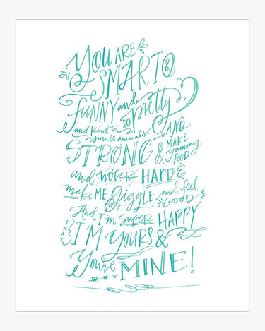 Note For Mom Download Design in Teal