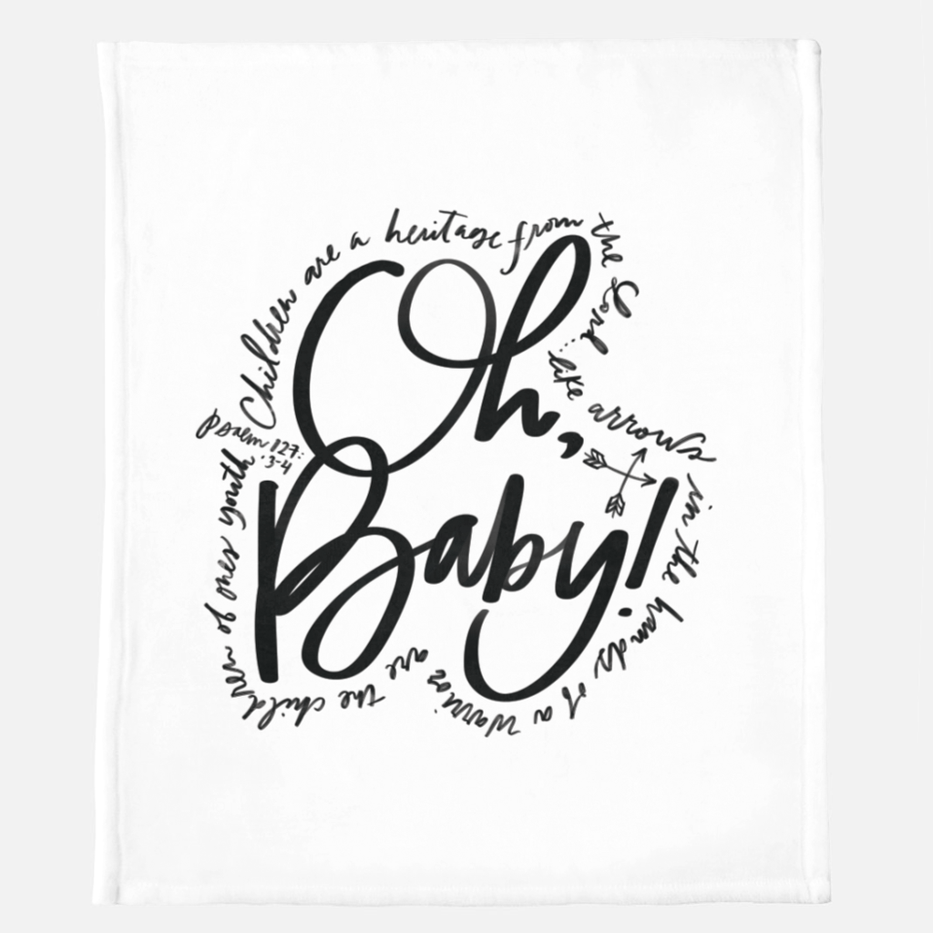 oh, baby! blanket in white, size 50 x 60