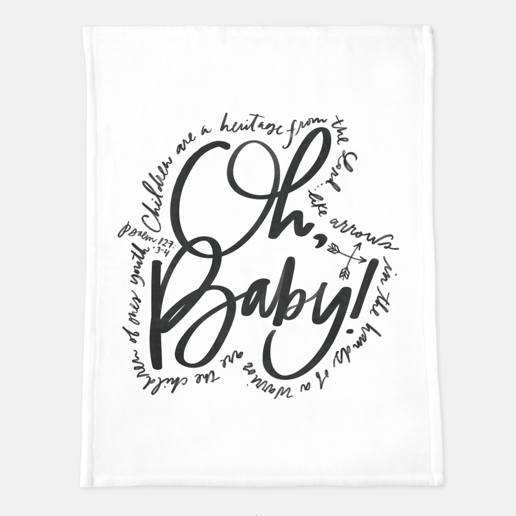 oh, baby! blanket in white, size 60 x 80