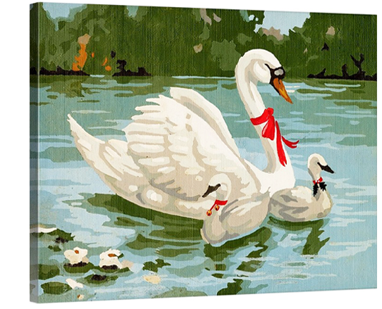 Swans A Swimming Paint By Number