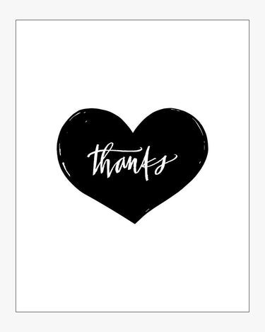 Thanks Heart Download Design in Black