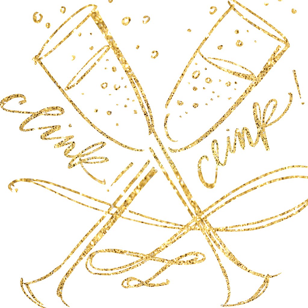 Toast Download Design Details with Faux Gold Glitter