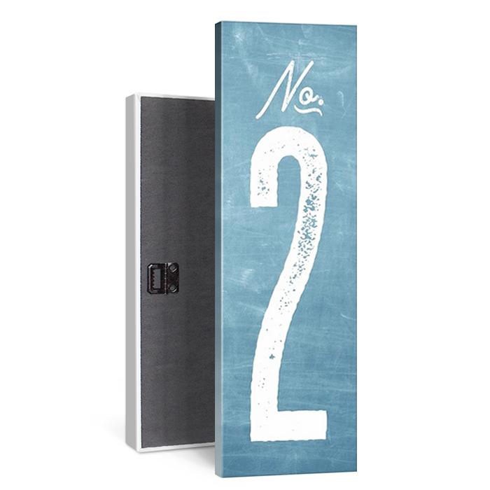 no 2 vintage signage number in chambray