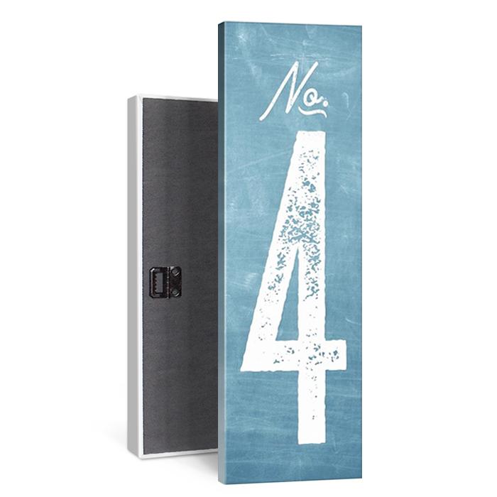 no 4 vintage signage number in chambray