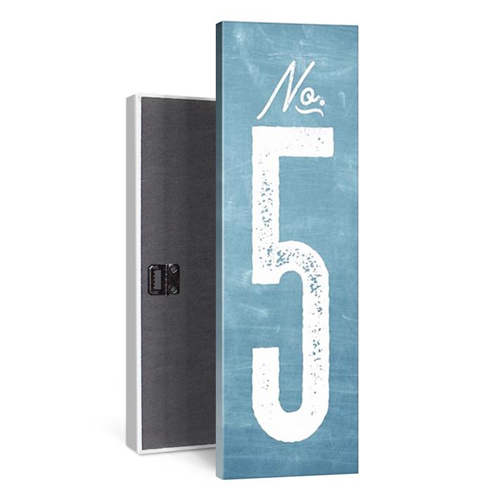 no 5 vintage signage number in chambray