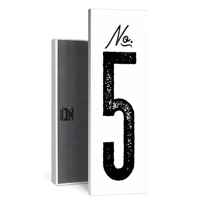 no 5 vintage signage number in pure white