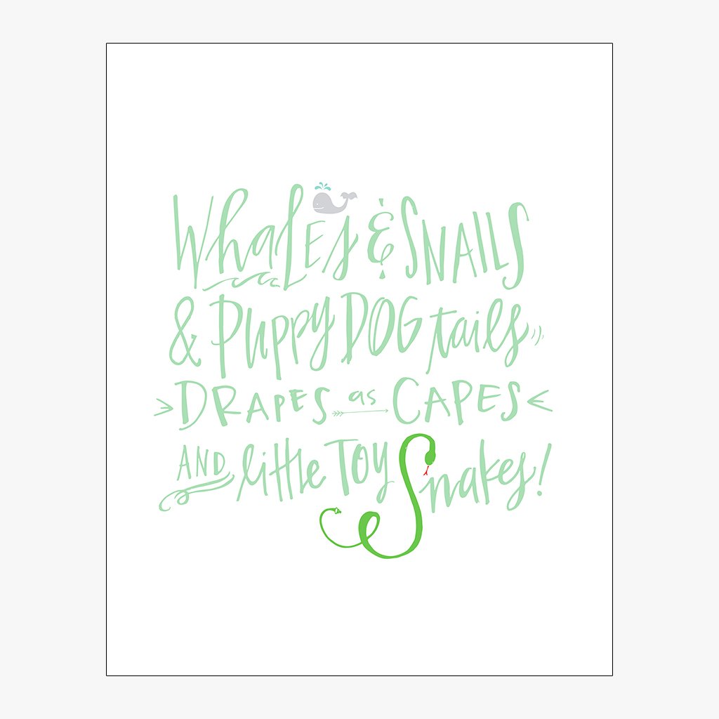 Whales & Snails Download Design in Mint