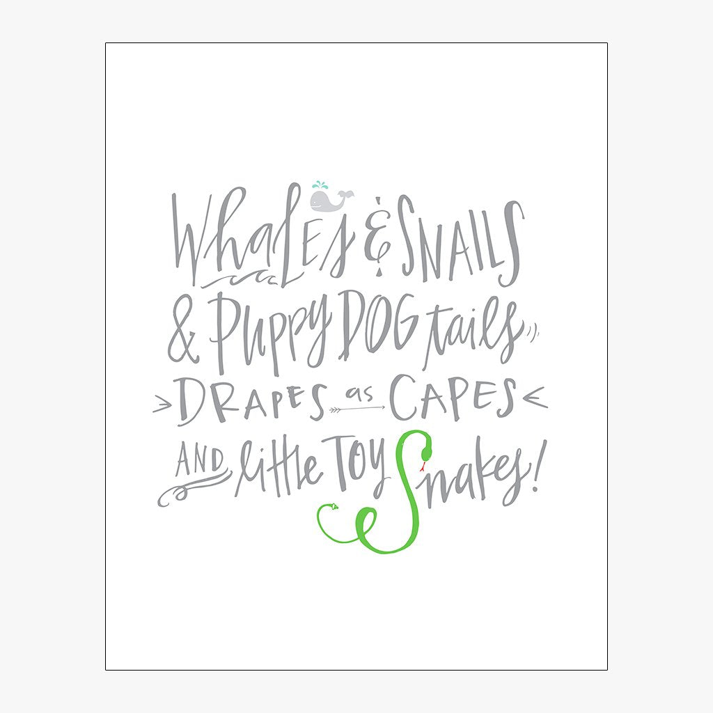 Whales & Snails Download Design in Grey