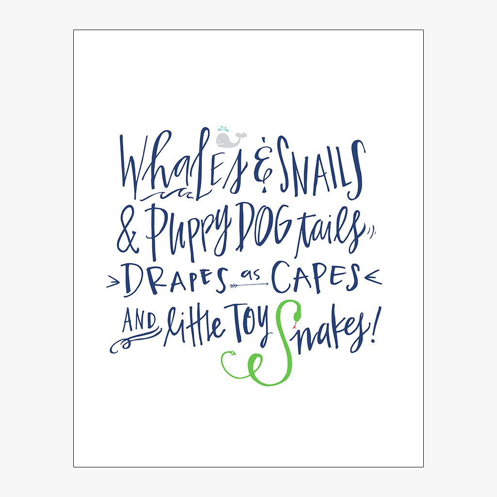 Whales & Snails Download Design in Navy