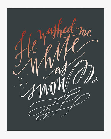 White As Snow Download Design in Crimson Ombre on Charcoal