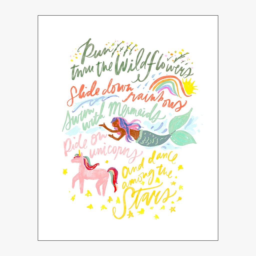 Wildflowers, Mermaids, Rainbows, Stars Download Design