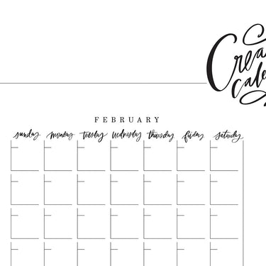 The Calligraphy Perpetual Creatives Calendar Design Details