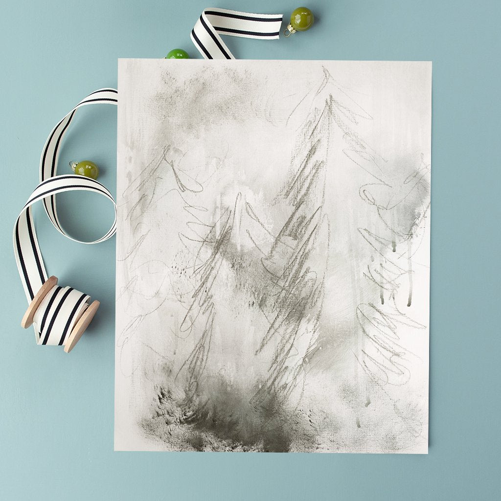 art print of misty pines, size 8 x 10