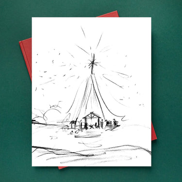 Styled Inspiration Photo of Nativity Sketch Artwork