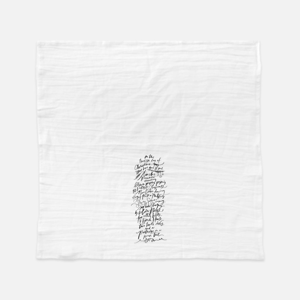 12 Days of Christmas in Virginia tea towel, measures 25 x 19 when open  and is 100% cotton. All artwork and lyrics are copyrighted., 790450