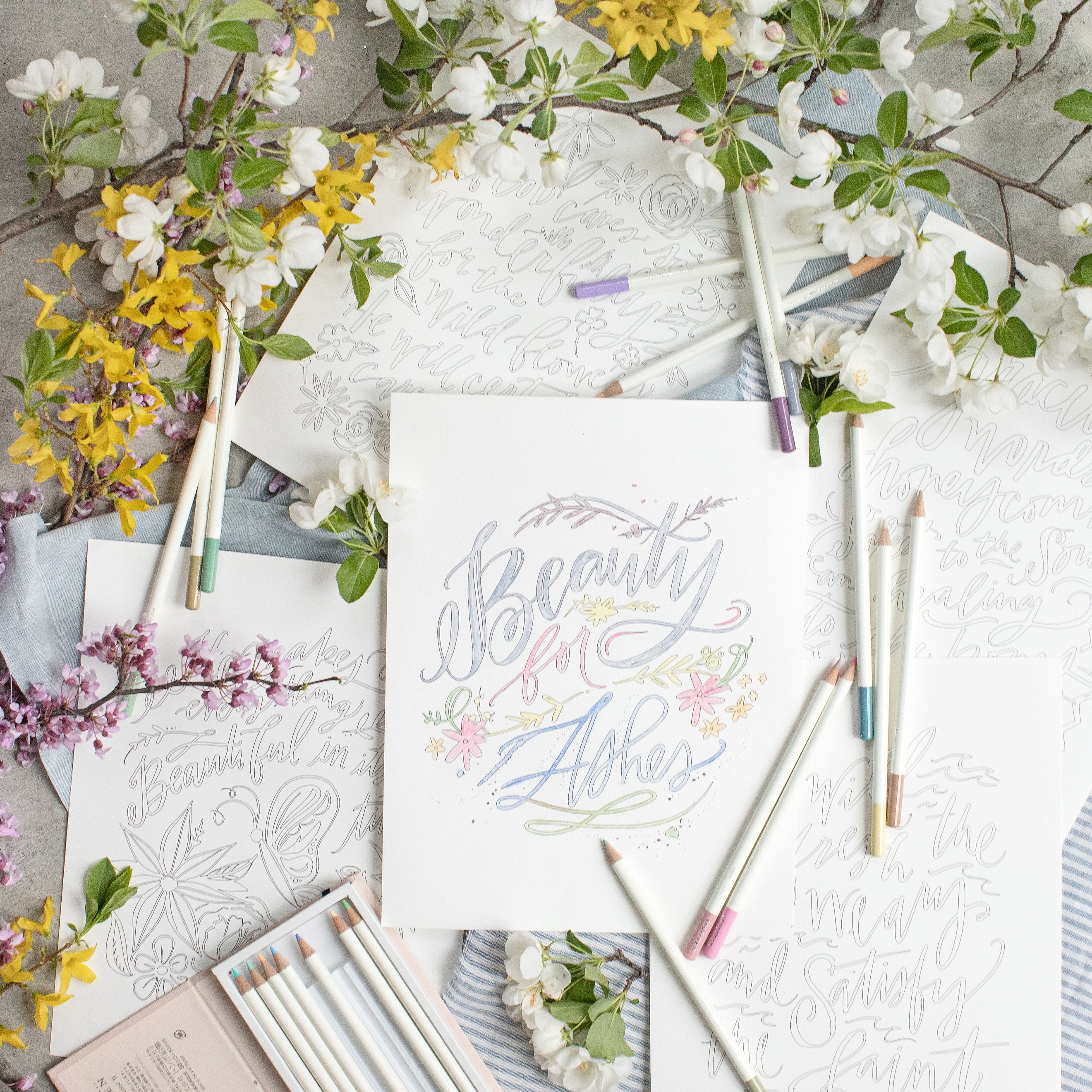 Coloring Pages Pack comes complete with five designs