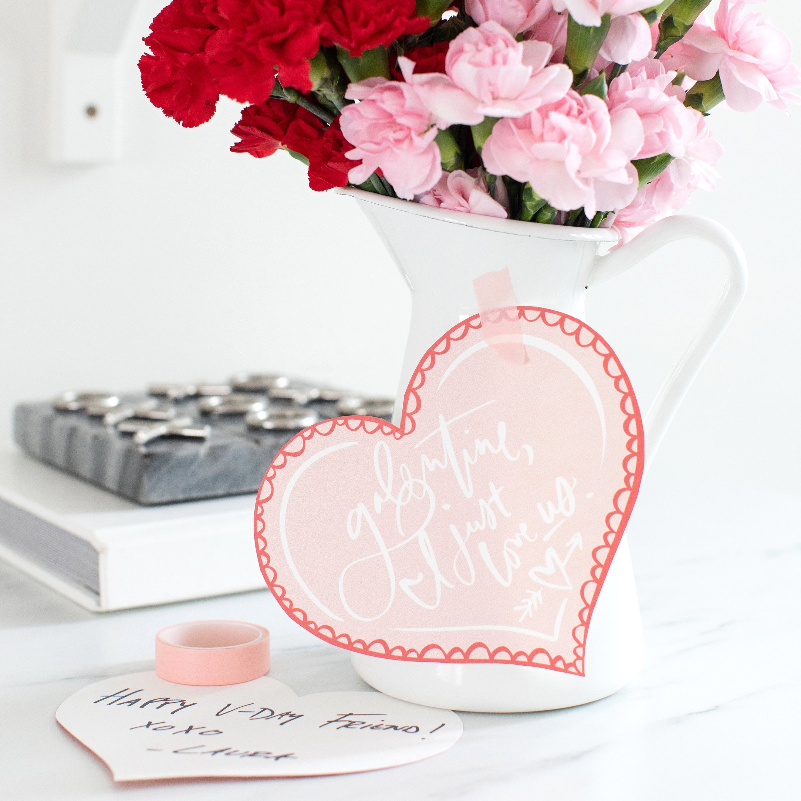 Galentine Card Download Design in Light Pink