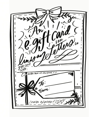 Another printable option that comes with your e-gift card.