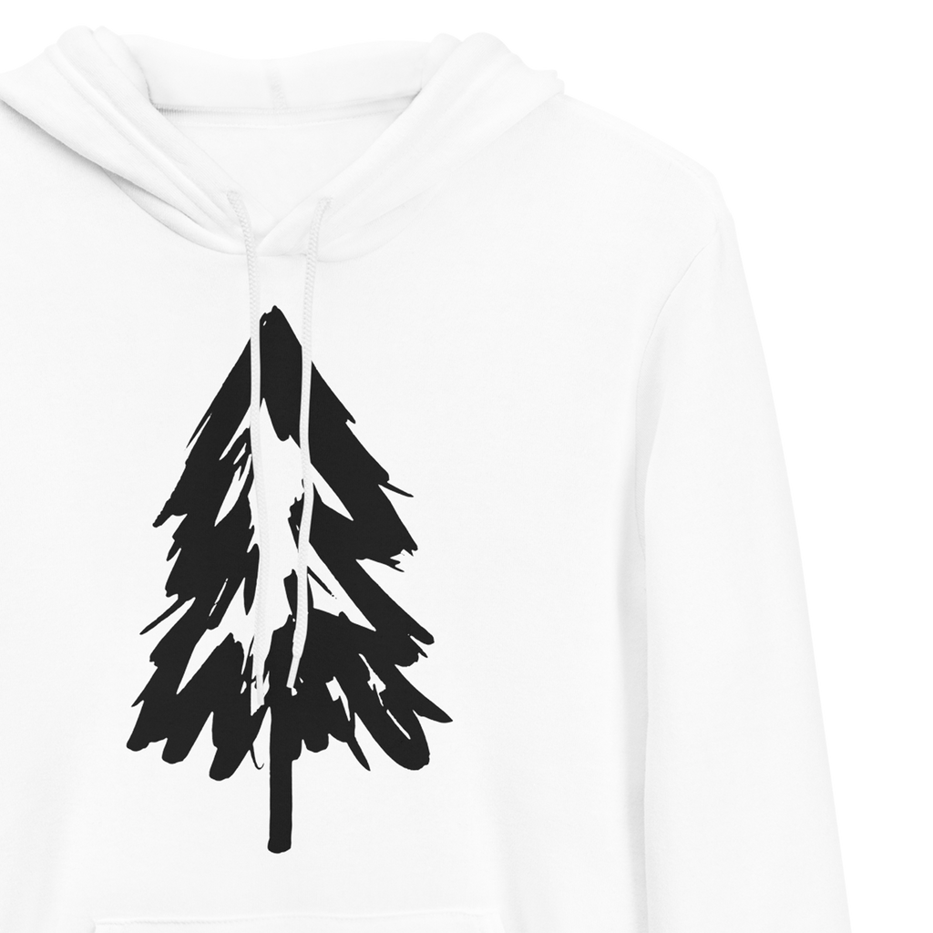 sketchy tree (white) (bella hoodie)